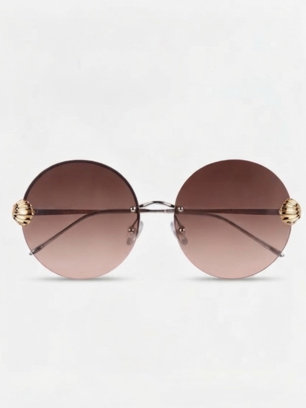 For Art's Sake Goddess Gold Oversized Round Pearl Shell Sunglasses